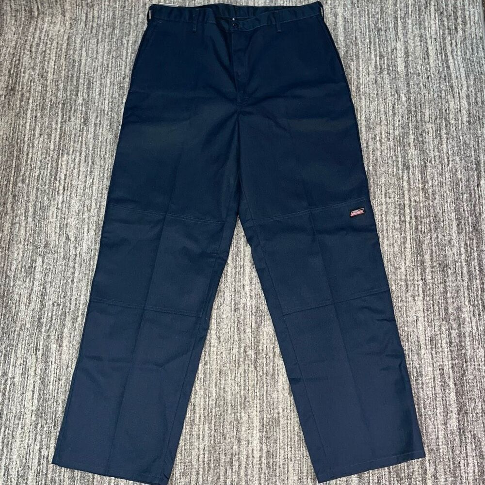Dickies Mens Size 38x34 Double Knee Work Pants Navy Blue Loose Fit Pockets NWT